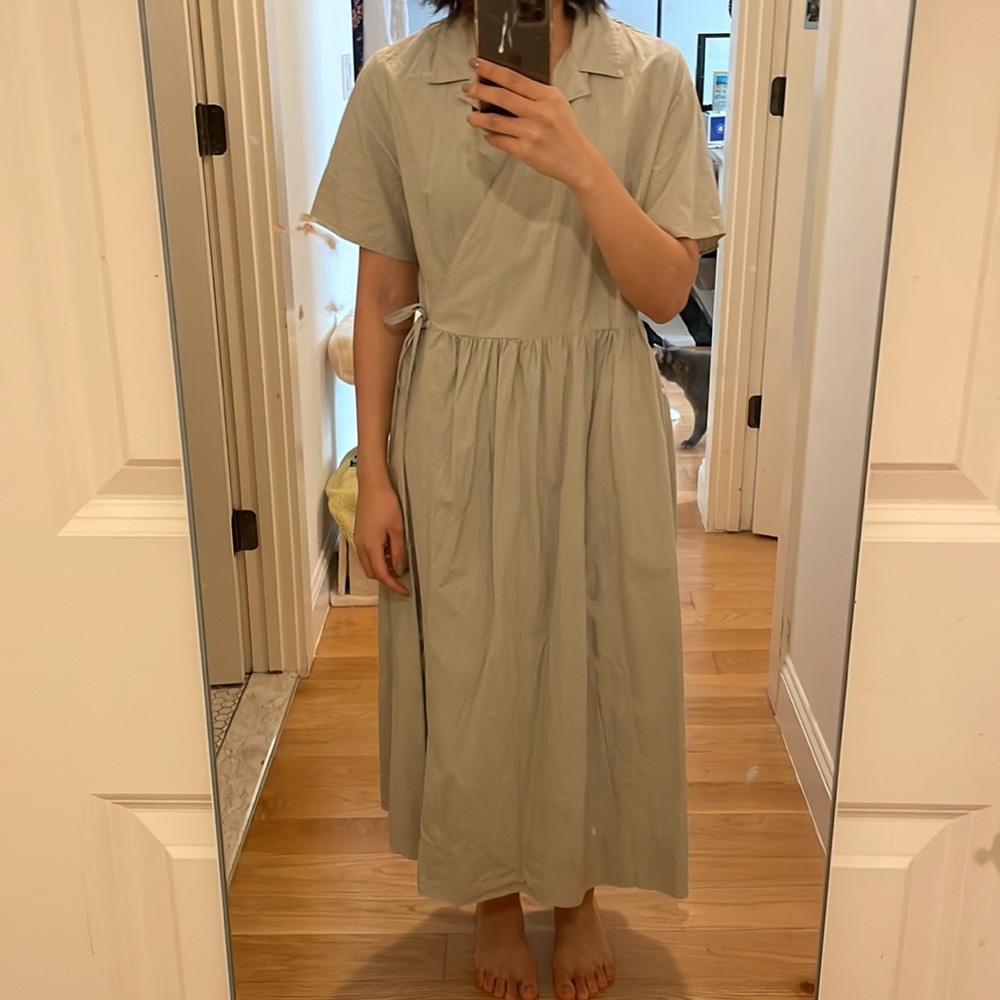 Wrap style shirt dress